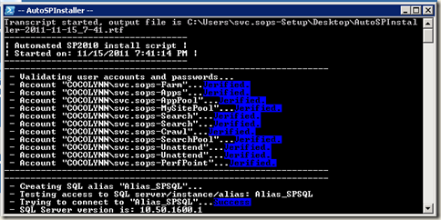 image thumb26 AutoSPInstaller: Execution