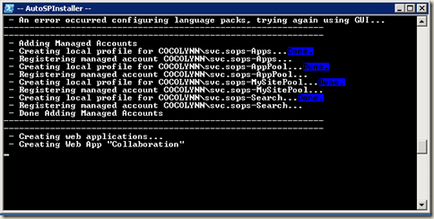 image thumb36 AutoSPInstaller: Execution